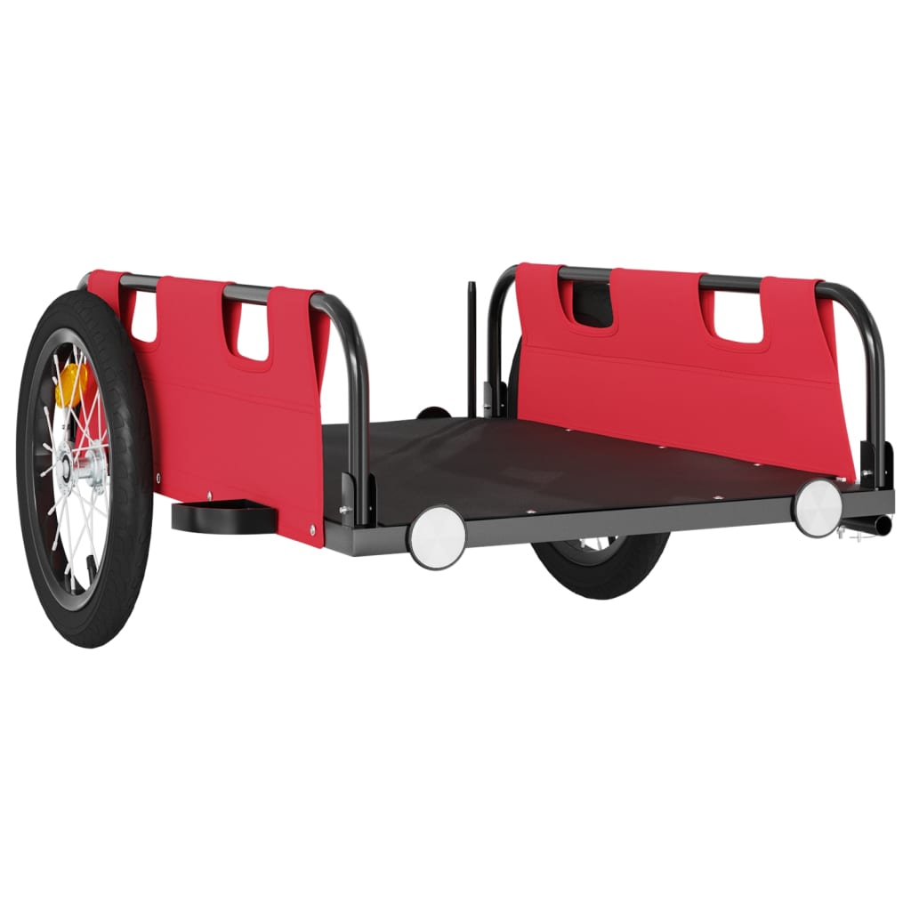 Fietstrailer oxford stof en ijzer rood 126 x 63 x 36 cm Rood
