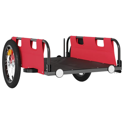Fietstrailer oxford stof en ijzer rood 126 x 63 x 36 cm Rood