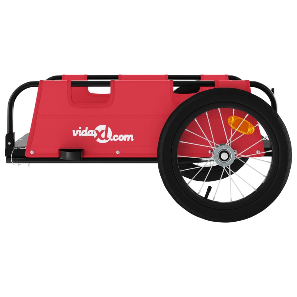 Fietstrailer oxford stof en ijzer rood 126 x 63 x 36 cm Rood