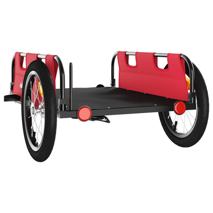 Fietstrailer oxford stof en ijzer rood 126 x 63 x 36 cm Rood