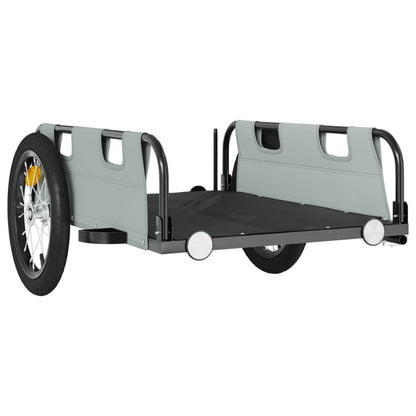 Fietstrailer oxford stof en ijzer grijs 126 x 63 x 36 cm Grijs
