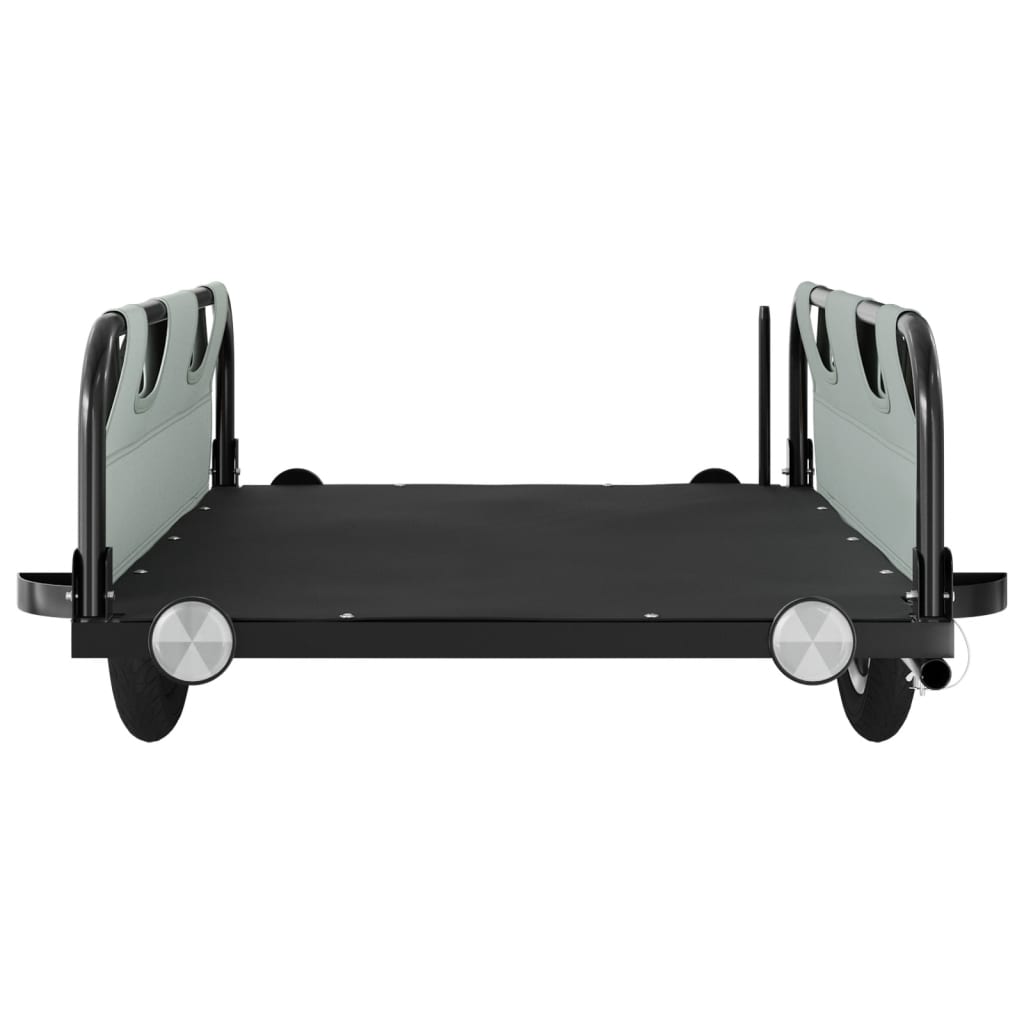 Fietstrailer oxford stof en ijzer grijs 126 x 63 x 36 cm Grijs