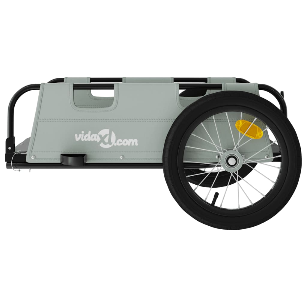 Fietstrailer oxford stof en ijzer grijs 126 x 63 x 36 cm Grijs