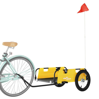 Fietstrailer oxford stof en ijzer geel 126 x 63 x 36 cm Geel