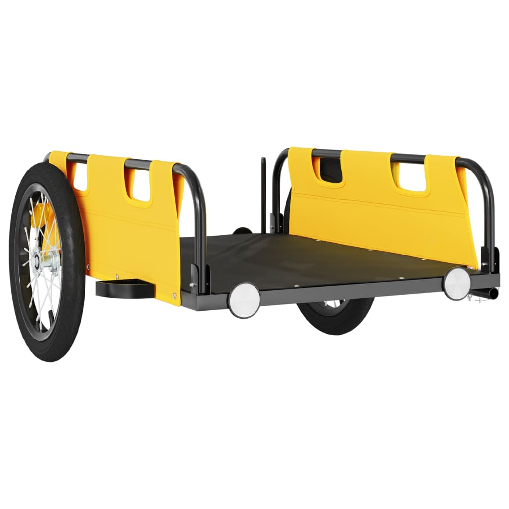Fietstrailer oxford stof en ijzer geel 126 x 63 x 36 cm Geel