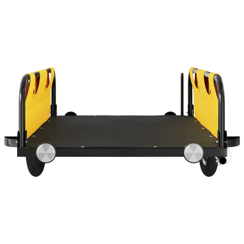 Fietstrailer oxford stof en ijzer geel 126 x 63 x 36 cm Geel