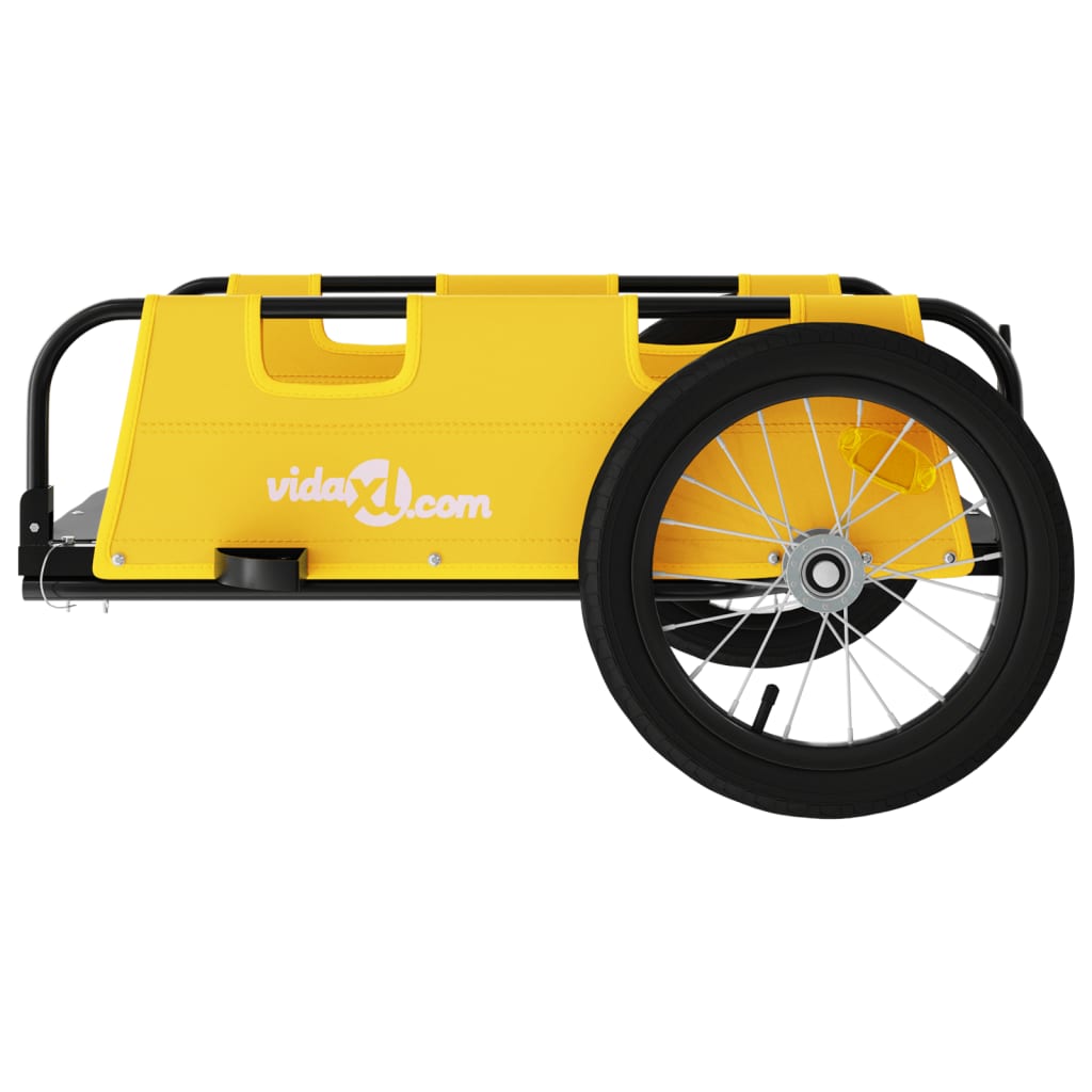 Fietstrailer oxford stof en ijzer geel 126 x 63 x 36 cm Geel