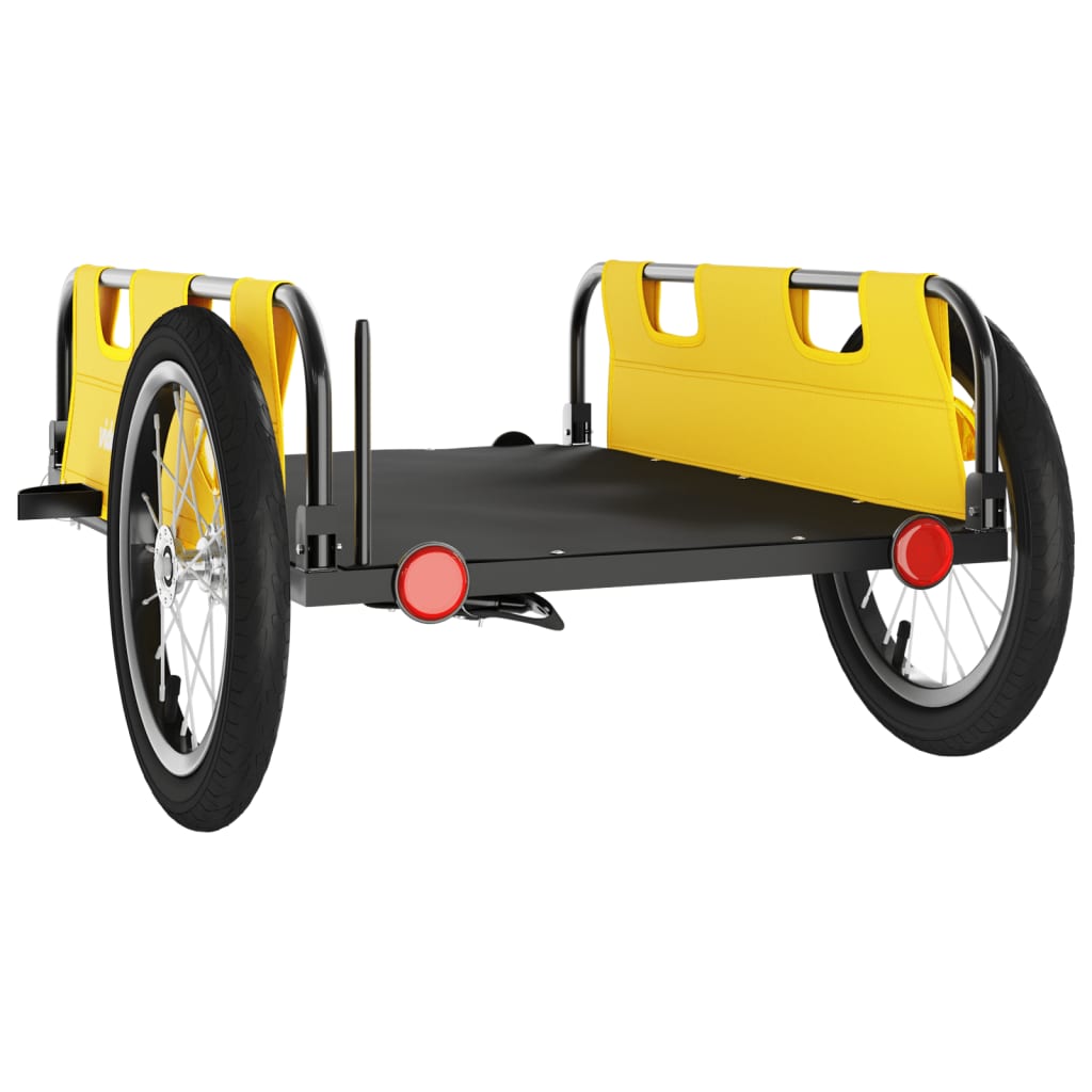 Fietstrailer oxford stof en ijzer geel 126 x 63 x 36 cm Geel