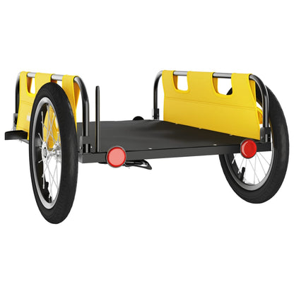 Fietstrailer oxford stof en ijzer geel 126 x 63 x 36 cm Geel