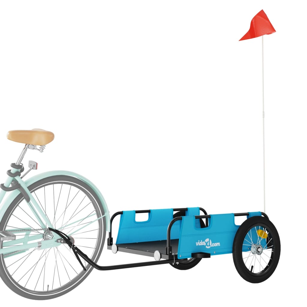 Fietstrailer oxford stof en ijzer blauw 126 x 63 x 36 cm Blauw