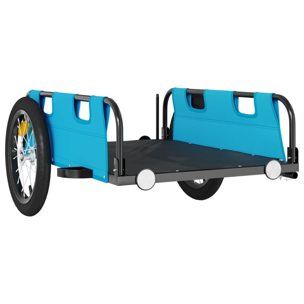 Fietstrailer oxford stof en ijzer blauw 126 x 63 x 36 cm Blauw