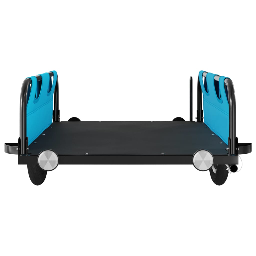 Fietstrailer oxford stof en ijzer blauw 126 x 63 x 36 cm Blauw