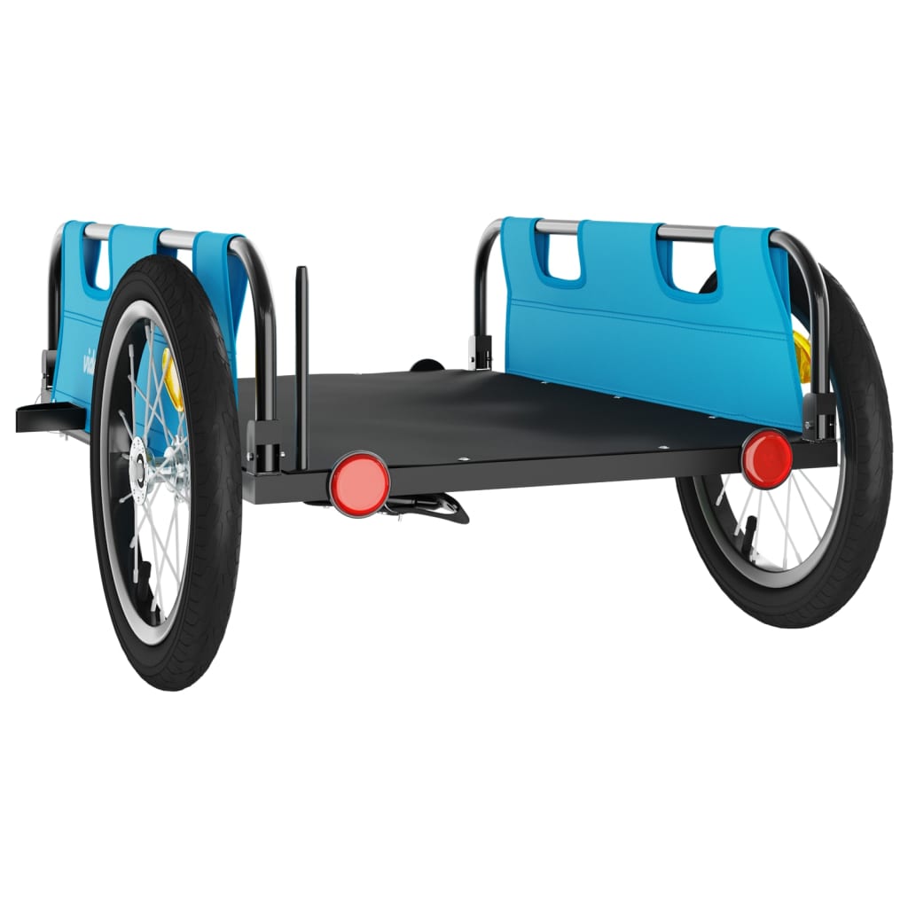 Fietstrailer oxford stof en ijzer blauw 126 x 63 x 36 cm Blauw
