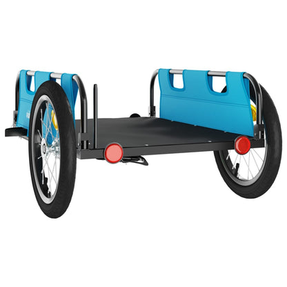 Fietstrailer oxford stof en ijzer blauw 126 x 63 x 36 cm Blauw