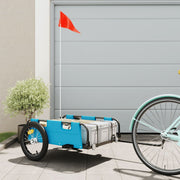 Fietstrailer 126x63x36 cm blauw oxford stof ijzer
