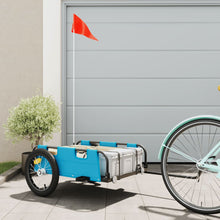 Fietstrailer oxford stof en ijzer blauw 126 x 63 x 36 cm Blauw