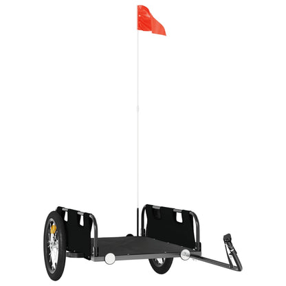 Fietstrailer oxford stof en ijzer zwart 126 x 63 x 36 cm Zwart
