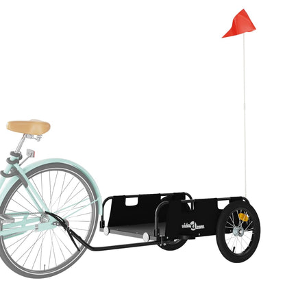 Fietstrailer oxford stof en ijzer zwart 126 x 63 x 36 cm Zwart