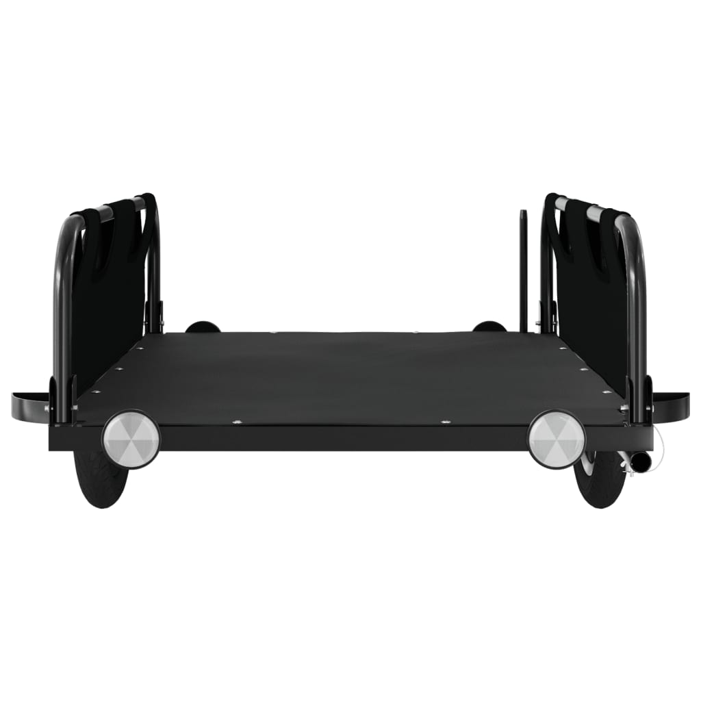 Fietstrailer oxford stof en ijzer zwart 126 x 63 x 36 cm Zwart