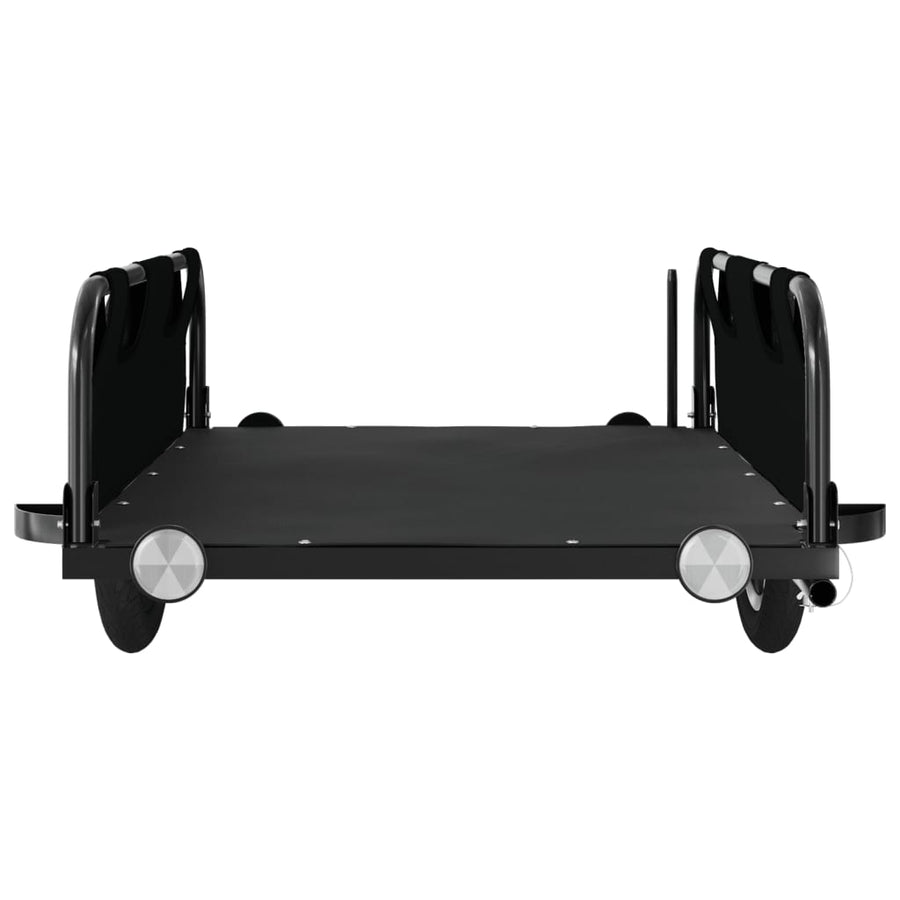 Fietstrailer oxford stof en ijzer zwart 126 x 63 x 36 cm Zwart