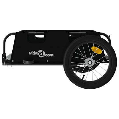 Fietstrailer oxford stof en ijzer zwart 126 x 63 x 36 cm Zwart
