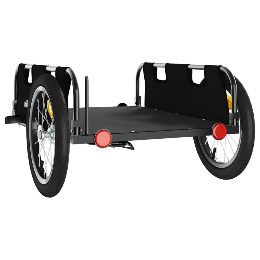 Fietstrailer oxford stof en ijzer zwart 126 x 63 x 36 cm Zwart