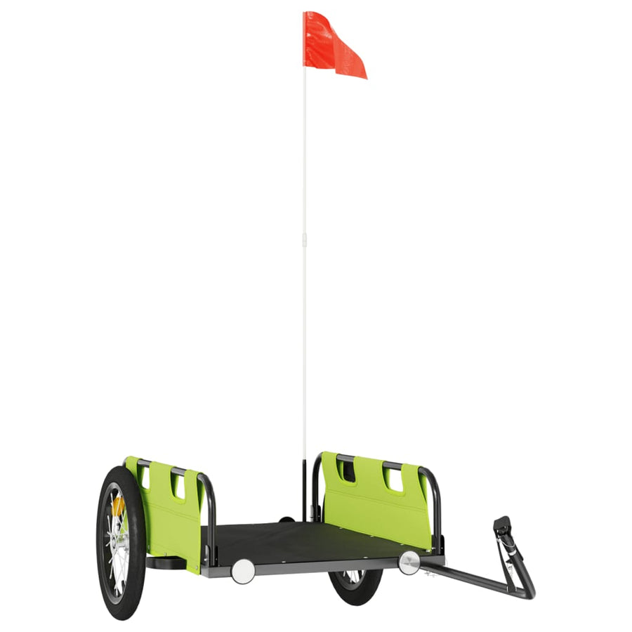 Fietstrailer oxford stof en ijzer groen 126 x 63 x 36 cm Groen