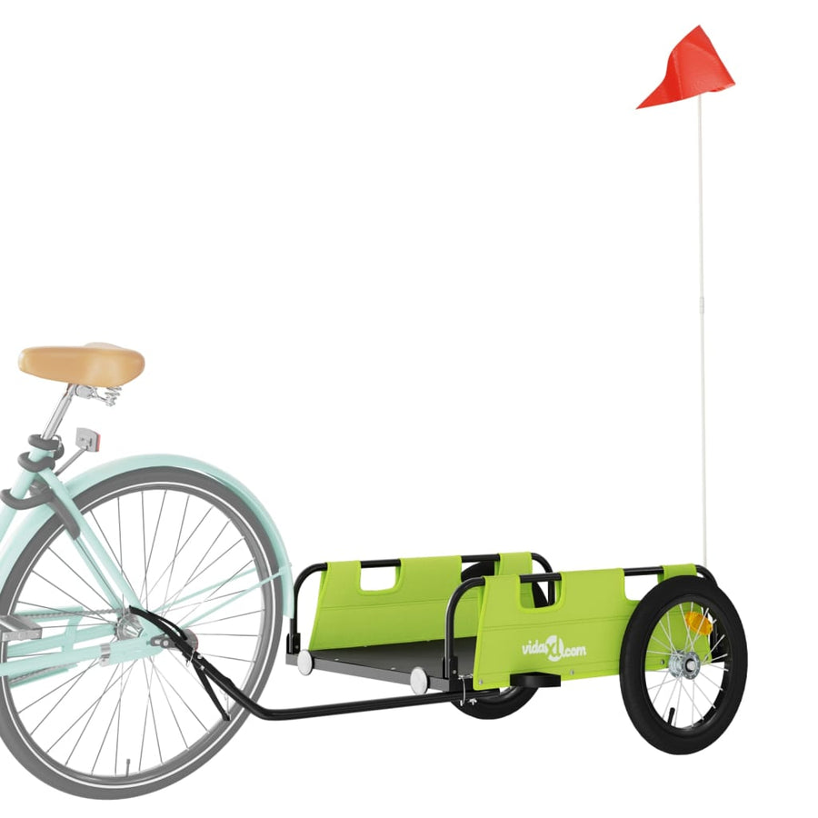 Fietstrailer oxford stof en ijzer groen 126 x 63 x 36 cm Groen