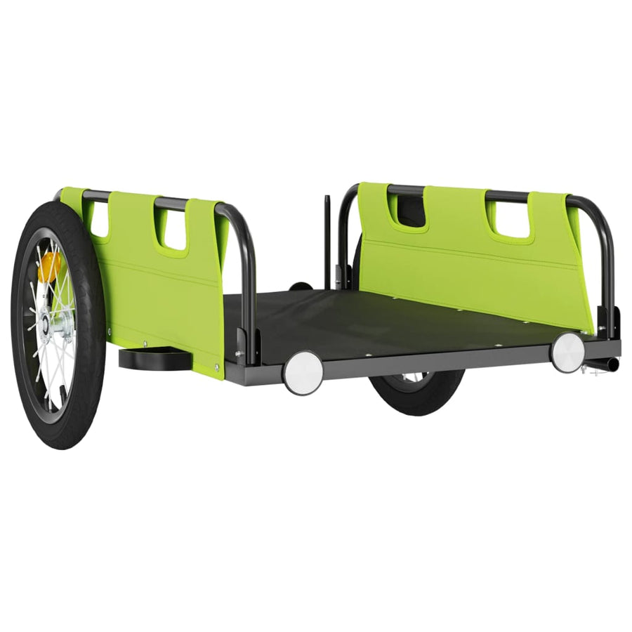 Fietstrailer oxford stof en ijzer groen 126 x 63 x 36 cm Groen