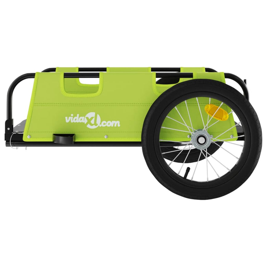 Fietstrailer oxford stof en ijzer groen 126 x 63 x 36 cm Groen