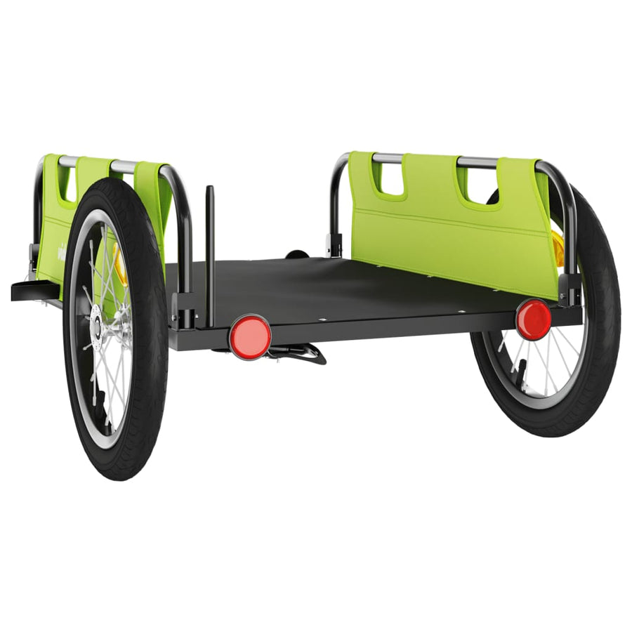 Fietstrailer oxford stof en ijzer groen 126 x 63 x 36 cm Groen