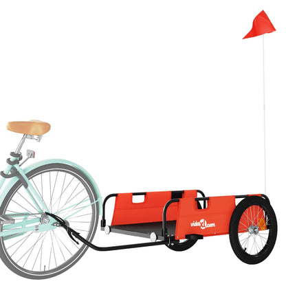 Fietstrailer oxford stof en ijzer oranje 135 x 68 x 38.5 cm orange