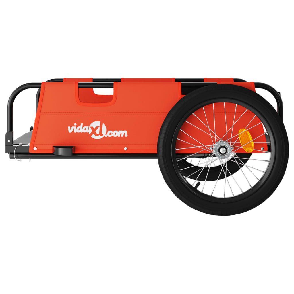Fietstrailer oxford stof en ijzer oranje 135 x 68 x 38.5 cm orange