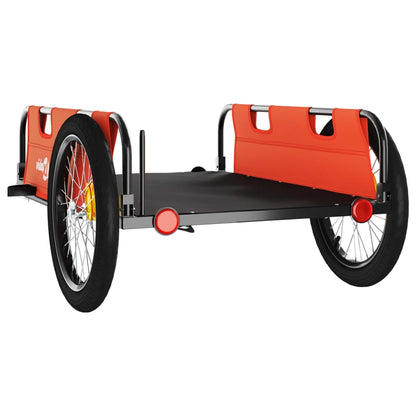 Fietstrailer oxford stof en ijzer oranje 135 x 68 x 38.5 cm orange