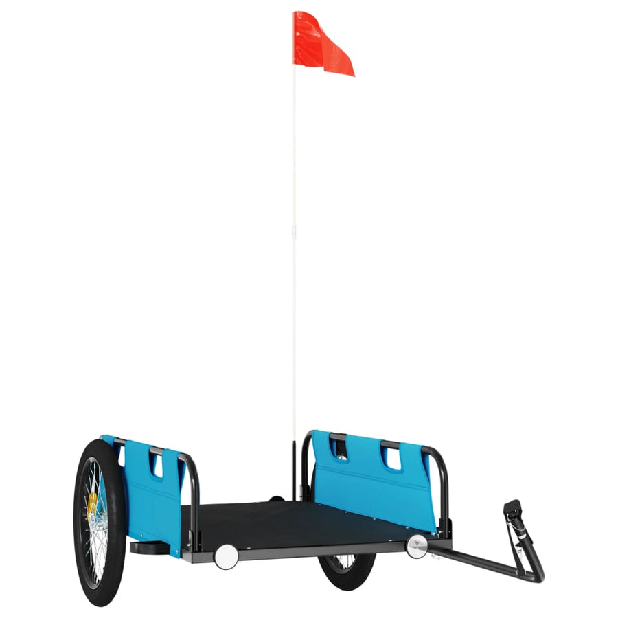Fietstrailer oxford stof en ijzer blauw 135 x 68 x 38.5 cm Blauw