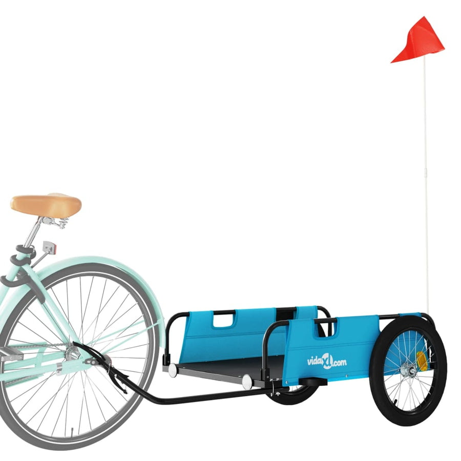 Fietstrailer oxford stof en ijzer blauw 135 x 68 x 38.5 cm Blauw
