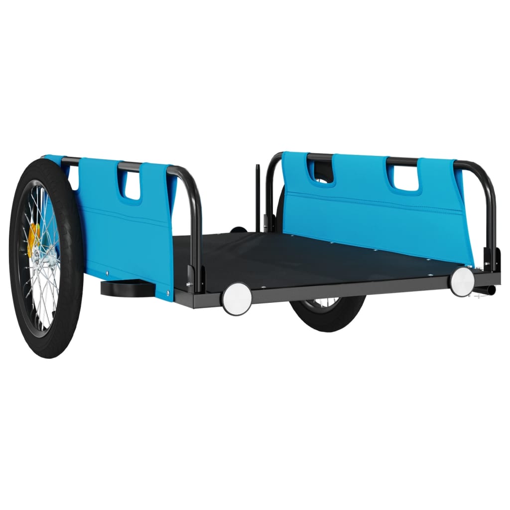 Fietstrailer oxford stof en ijzer blauw 135 x 68 x 38.5 cm Blauw