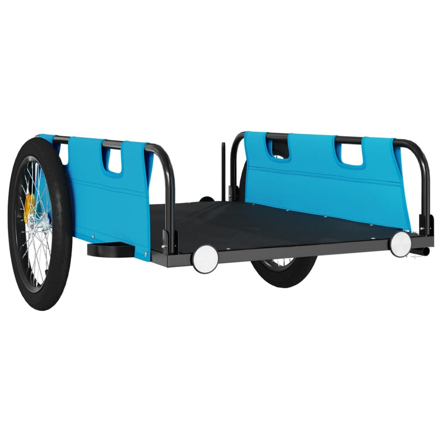 Fietstrailer oxford stof en ijzer blauw 135 x 68 x 38.5 cm Blauw
