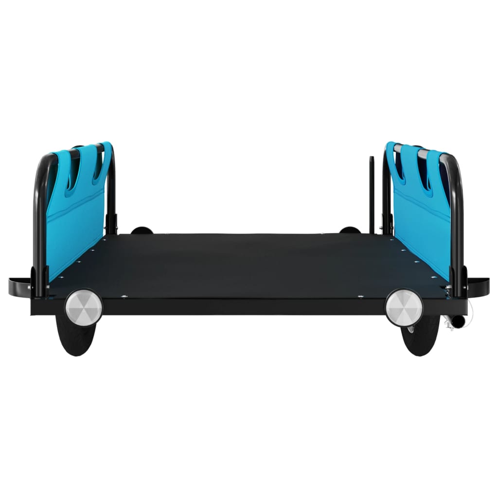 Fietstrailer oxford stof en ijzer blauw 135 x 68 x 38.5 cm Blauw