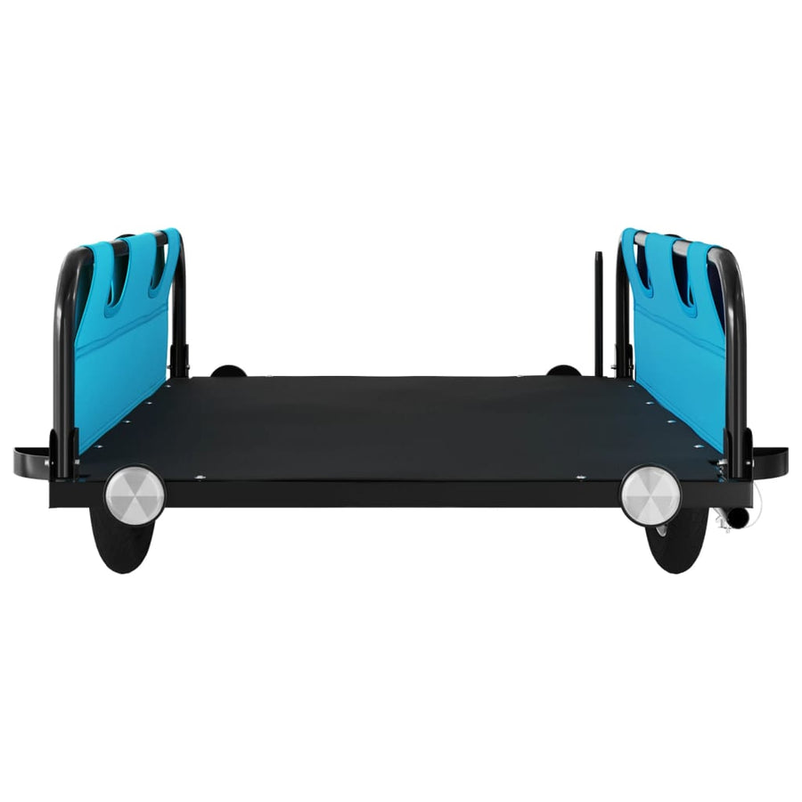 Fietstrailer oxford stof en ijzer blauw 135 x 68 x 38.5 cm Blauw