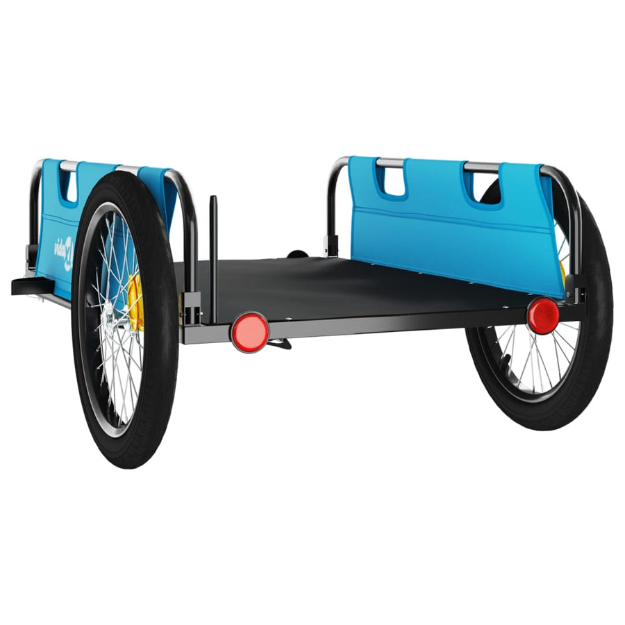 Fietstrailer oxford stof en ijzer blauw 135 x 68 x 38.5 cm Blauw