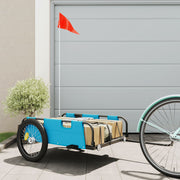 Fietstrailer 135x68x38,5 cm blauw oxford stof ijzer