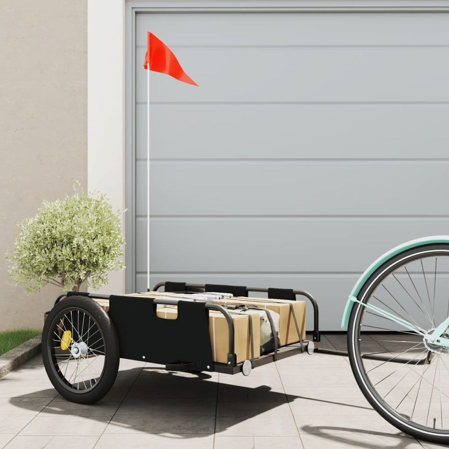 Fietskar Oxfordstof En Ijzer Zwart 135 x 68 x 38.5 cm