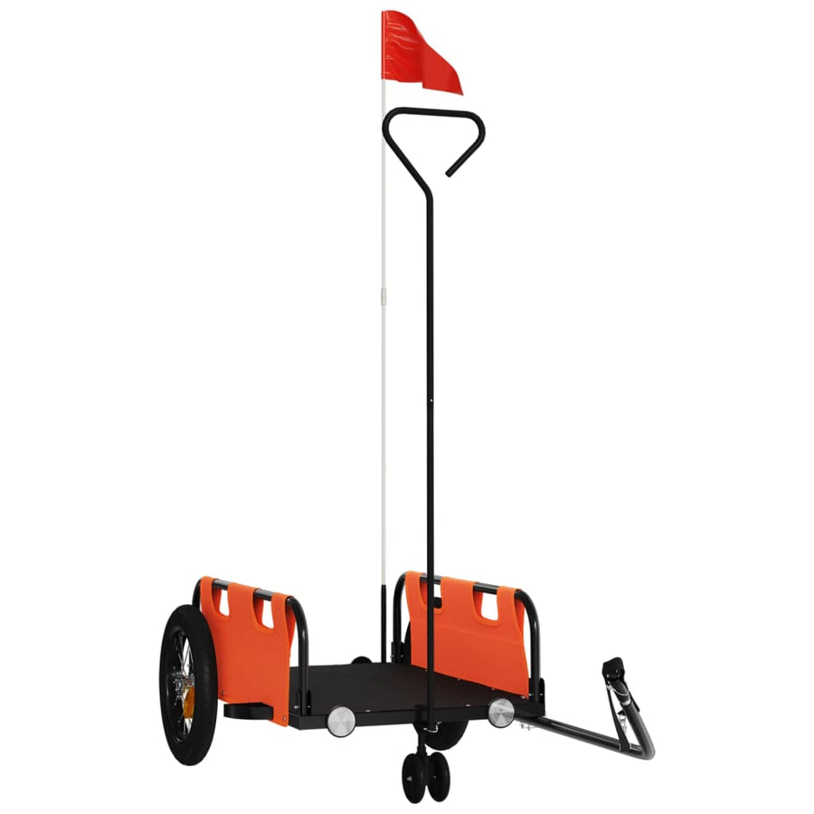 Fietstrailer oxford stof en ijzer oranje 123 x 52.5 x 33 cm orange