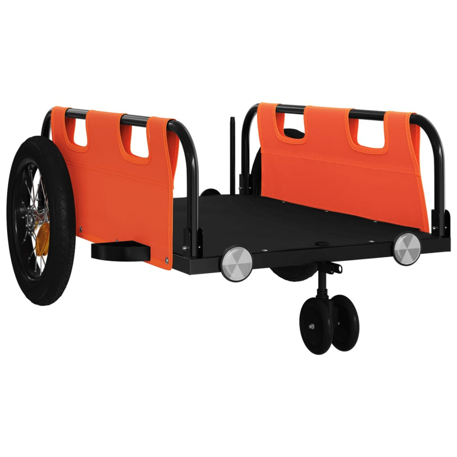 Fietstrailer oxford stof en ijzer oranje 123 x 52.5 x 33 cm orange