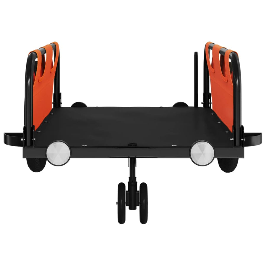 Fietstrailer oxford stof en ijzer oranje 123 x 52.5 x 33 cm orange