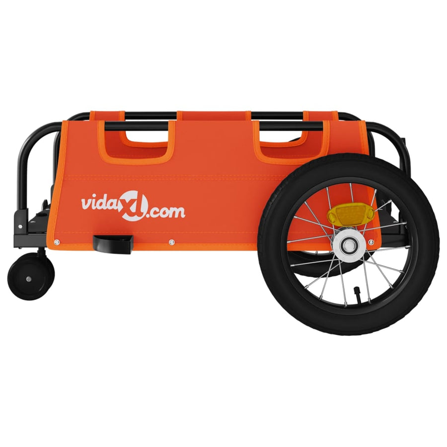 Fietstrailer oxford stof en ijzer oranje 123 x 52.5 x 33 cm orange