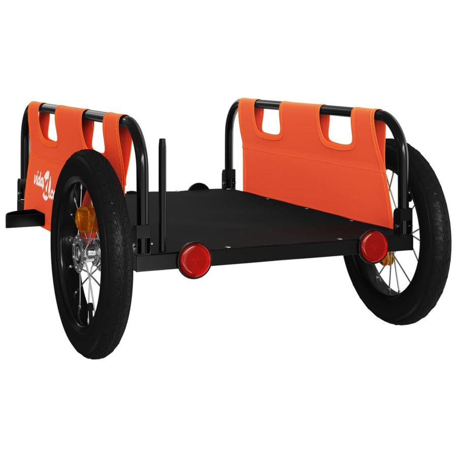 Fietstrailer oxford stof en ijzer oranje 123 x 52.5 x 33 cm orange