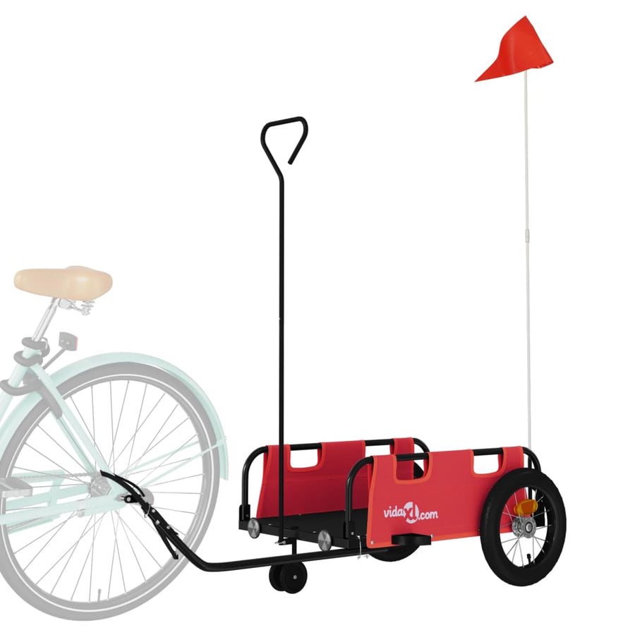 Fietstrailer oxford stof en ijzer 123 x 52.5 x 33 cm Rood
