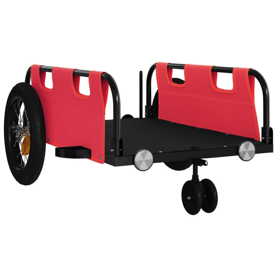 Fietstrailer oxford stof en ijzer 123 x 52.5 x 33 cm Rood
